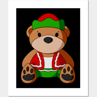 Elf Teddy Bear Posters and Art